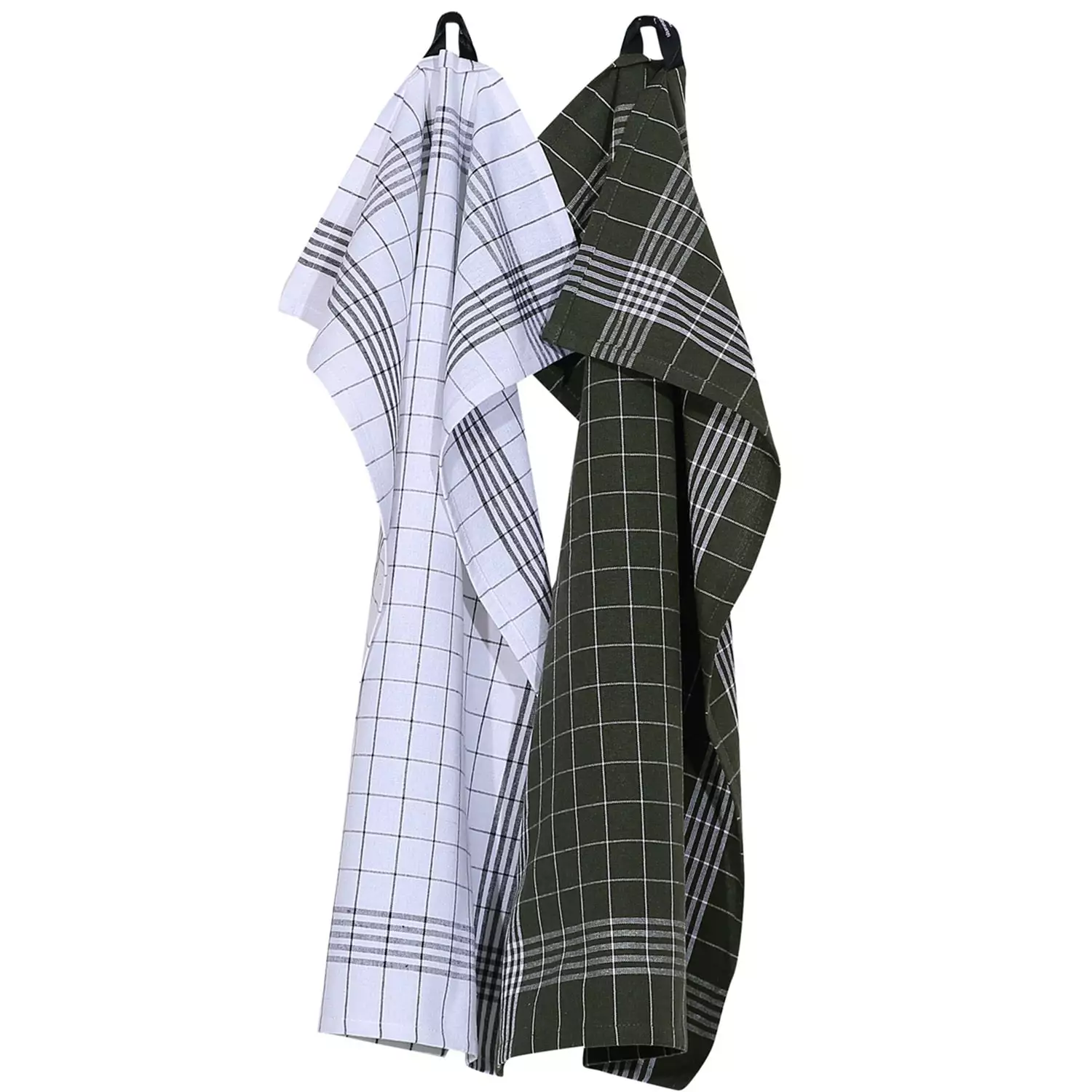 Recycled By Wille Astrid Geschirrtuch 2-er Set 50x70 Cm, Olivgrün/Weiß 1 Recycled By Wille Astrid Geschirrtuch 2-er Set 50x70 Cm, Olivgrün/Weiß