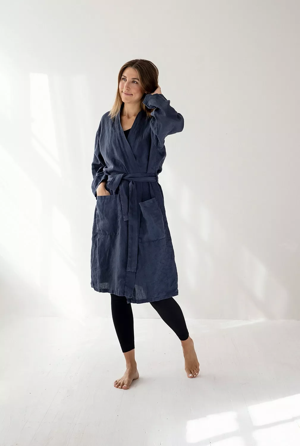 Tell Me More Laval Bademantel Night Blue, S/M 3 Tell Me More Laval Bademantel Night Blue, S/M – Bild 3