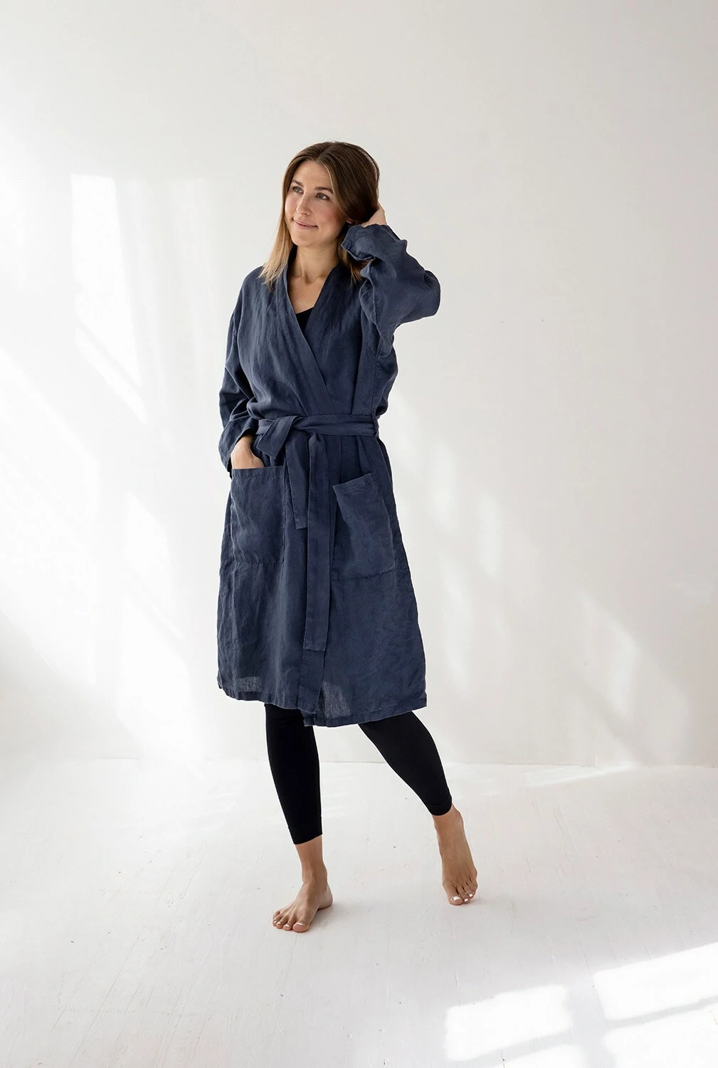 Tell Me More Laval Bademantel Night Blue, L/XL 3 Tell Me More Laval Bademantel Night Blue, L/XL – Bild 3