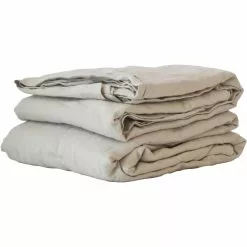 Tell Me More Leinen-Tischtuch 160x330, Warm Grey